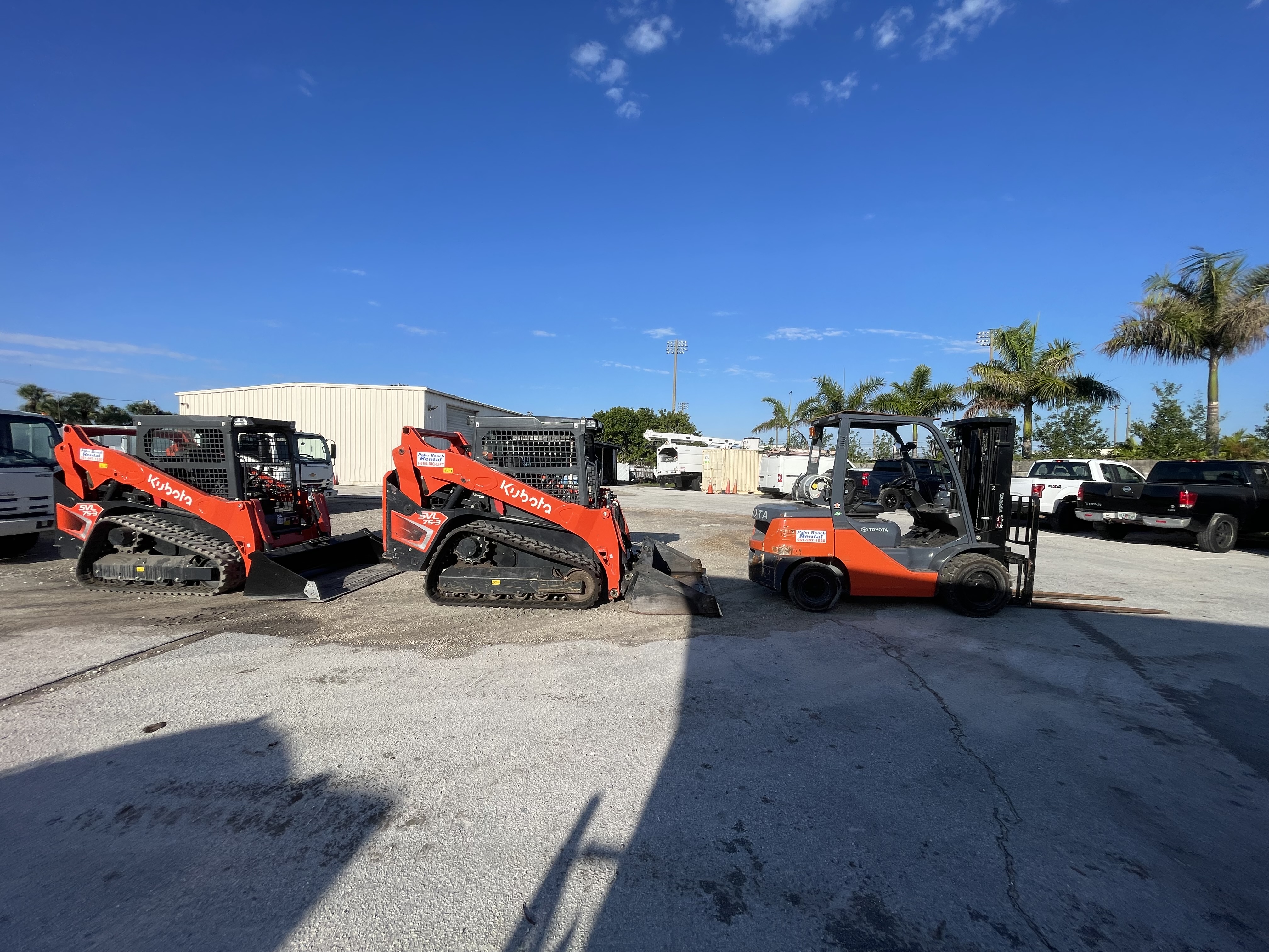 Palm Beach Rentals equipment on an active South Florida job site